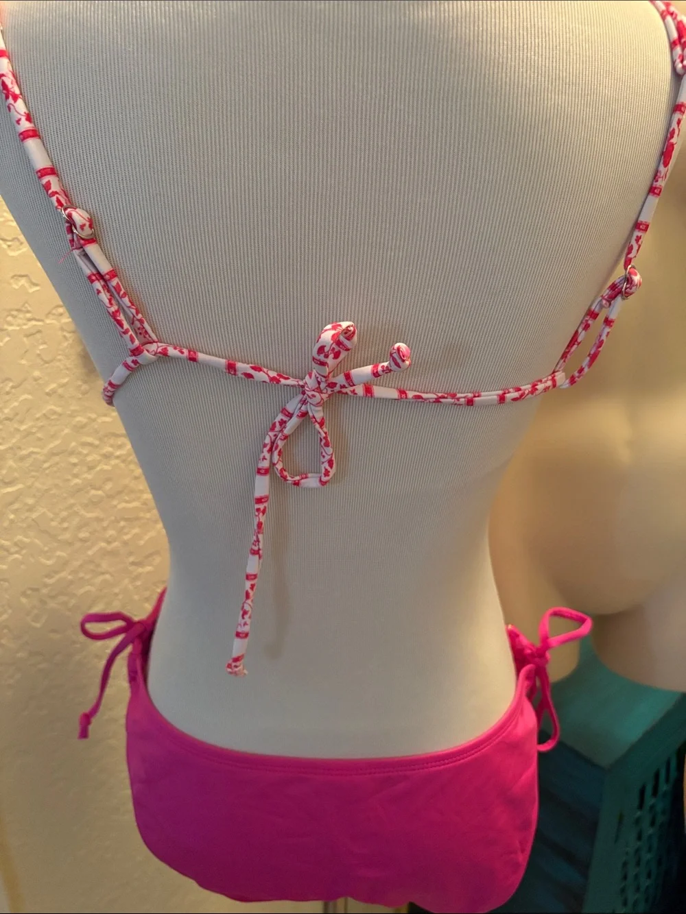 Pink Floral Print Tie-Side Bikini Set